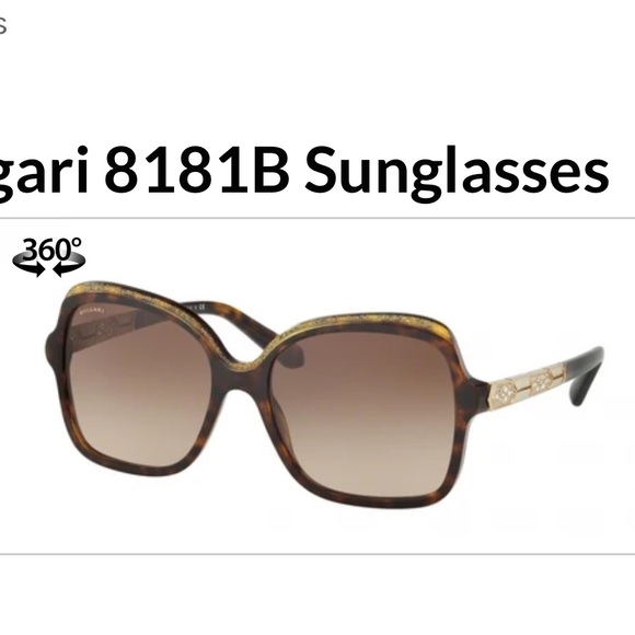 ❌SOLD ❌Beautiful Bvlgari SERPENTI BV 8181B havana glitter gold/brown Sunglasses - Picture 13 of 16